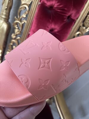Louis Vuitton Sandals Waterfront Mules Peach Salmon Pool Slides LV