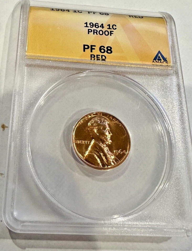 1964-P LINCOLN 1c Memorial ~ ANACS PR68RD ~ 1 EXCEPTIONAL Coin ~ BARGAIN #46/25 - Image 3 of 4