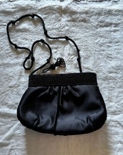 Vintage Walborg Black Beaded Bag, Evening Bag medium size black