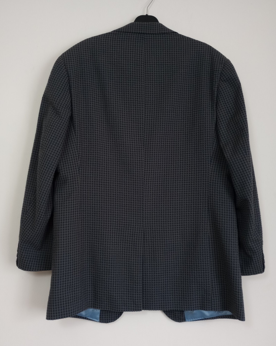 FILA Giacca blazer William Hunt Saville Row Seersucker blu grigio a scacchi taglia 42