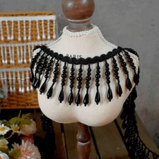 1 Yards Faux Pearl Tassel Trimmings Edging Beaded Fringe Ribbon Sew Curtain Chic