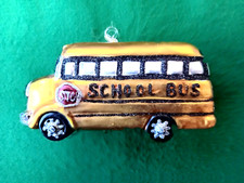 Mercury Glass School Bus Christmas Tree Ornament, In original package 