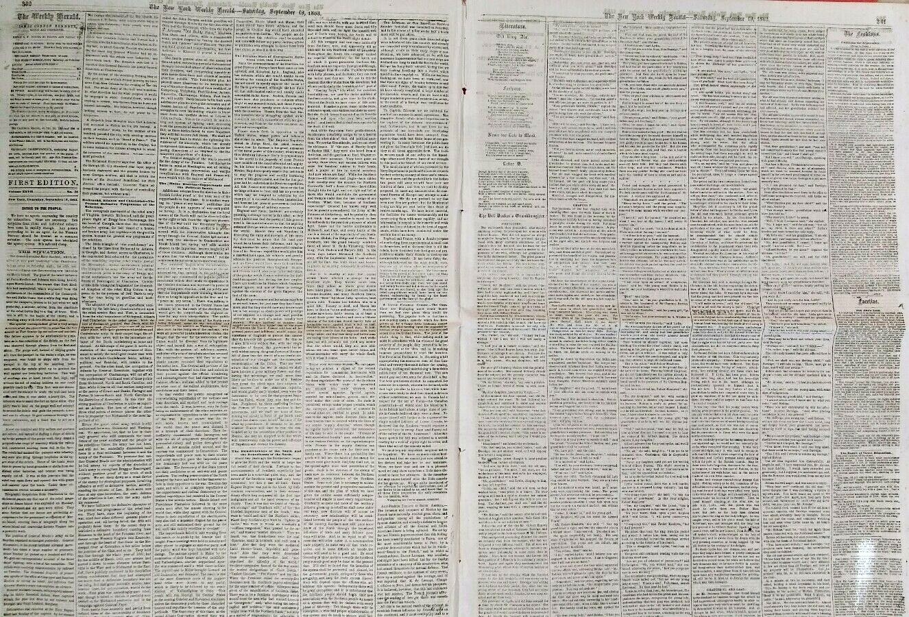 Civil War front page Map  The Situation Before Charleston Weekly Herald 1863