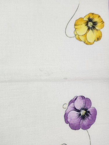 Authentic Vintage Gucci Cotton Floral Pansey Pocket Square Neck Scarf READ - Picture 5 of 6