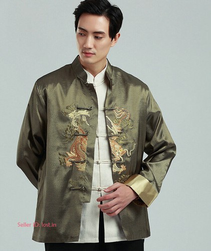 Mens Chinese Traditional Tang Suit Martial Arts Kung Fu Tai Chi Coat Uniform Top - Picture 16 of 20