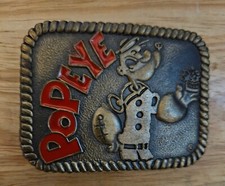 Vintage Popeye Brass Buckle By Lee Co 1980