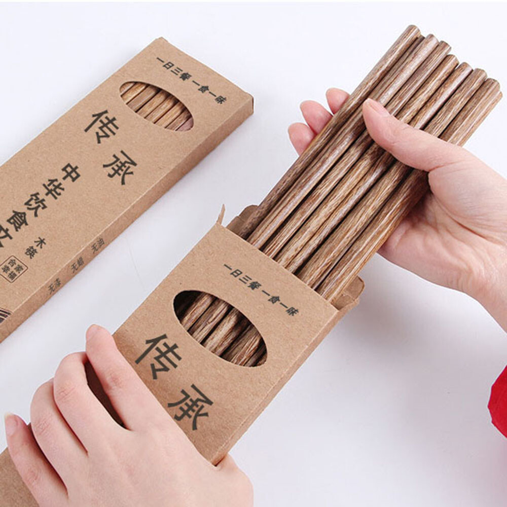 10Paar Bambus Essstäbchen Chopsticks wiederverwendbar Asia Stäbchen 25 cm natur!