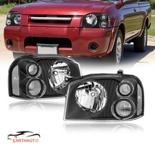 2X Black Housing Clear Lens Headlights For 2001-04 Nissan Frontier Halogen