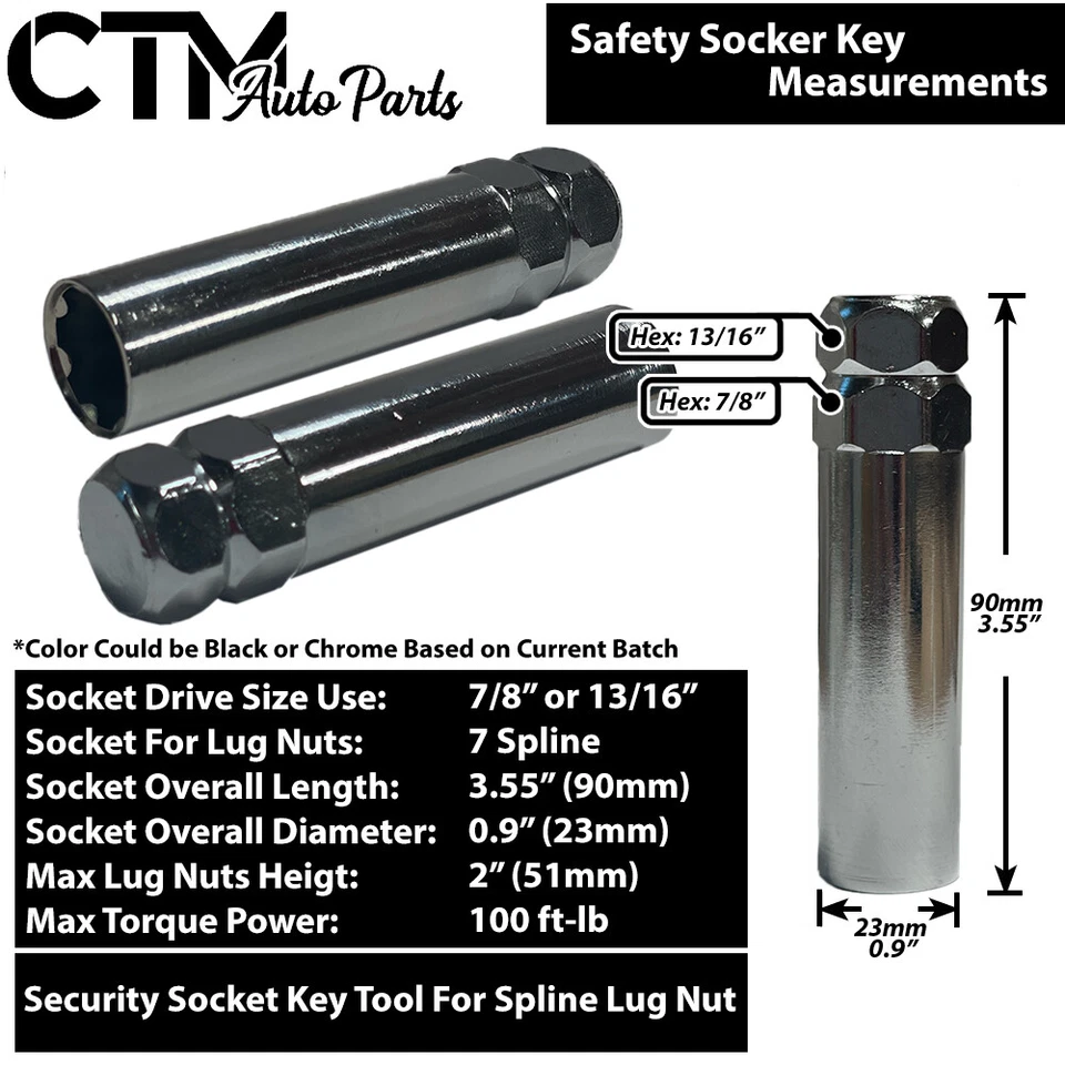 32x 2" Cromo 9/16-18 Spline Tuner Carreras Tuercas Antiguo Chevy C20/C30/K20 R/V2500 Foto 2 de 4