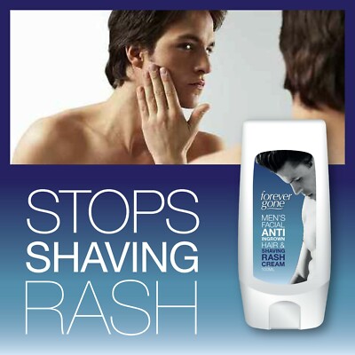 FOREVER GONE HERREN GESICHTSCREME ANTI EINGEWACHSENE HAARE & RASUR AUSSCHLAG - KEINE RASUR