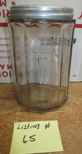 HOOSIER CABINET ORIGINAL COLONIAL TEA SPICE JAR GLASS LOT # 65 - Picture 5 of 7