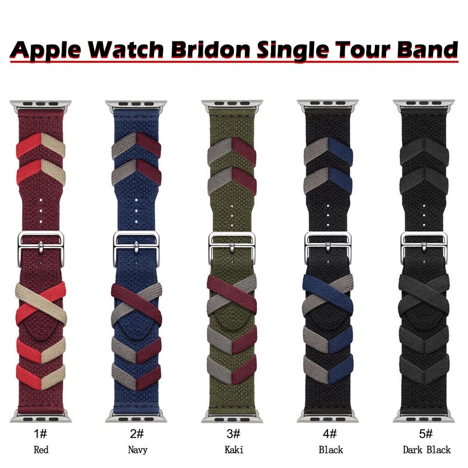 Correa única de nailon para Apple Watch 11 10 9 8 7 6 5 SE 40/44/41/45/42/46/49 mm Foto 2 de 4