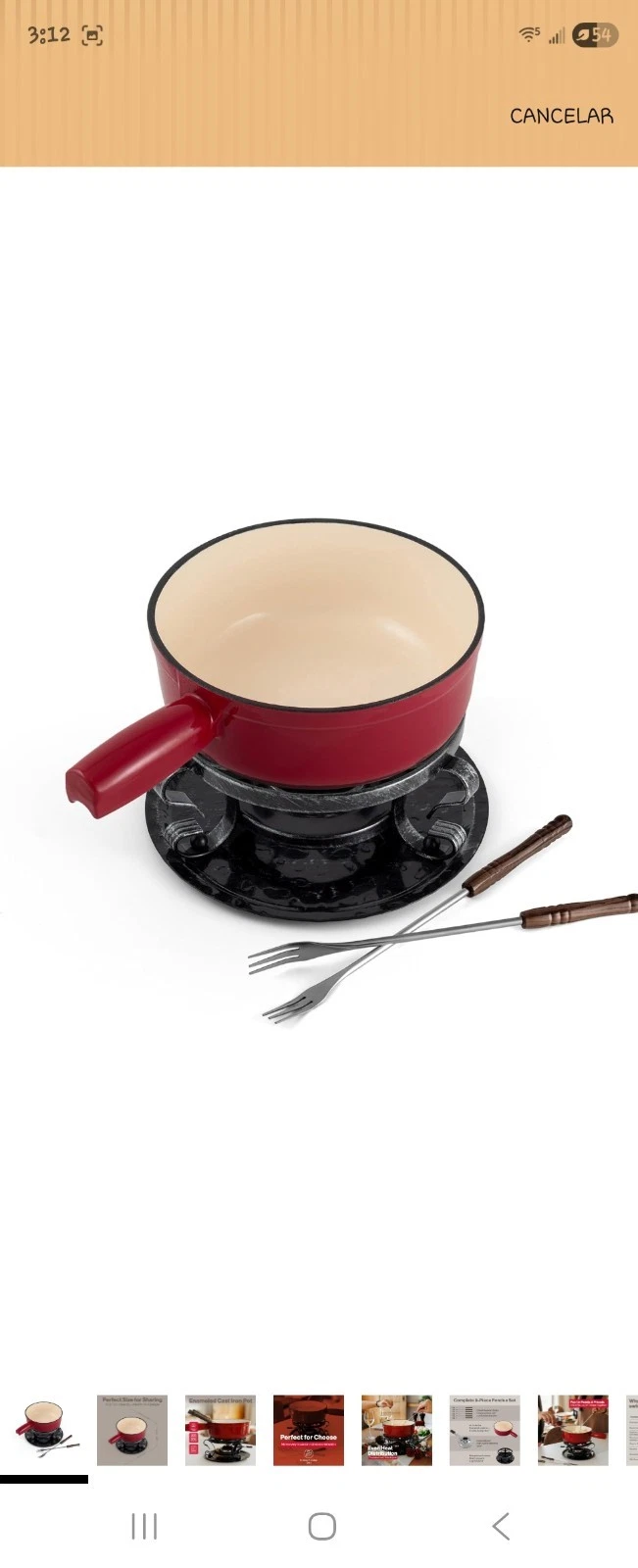 Swissmar KF-66521 Lugano 2.5 Quart Cast Iron Cheese Fondue Set, 9-Piece NEW Red
Opens in a new windo