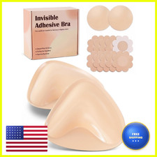 Rolral Double Sided Sticky Bra Inserts Nipple Covers Reusable Push Up Adhesive