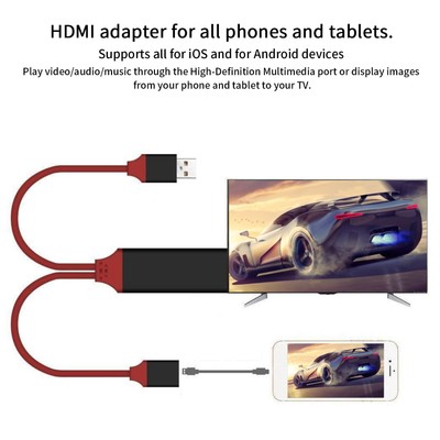 Mobile Phone To TV 1080P Universal HDTV For AV Adapter Cable For Cell Ph CB