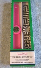 Vtg FingerPaints Tick-Tock Set - 2 Watch Bands & Quartz Watch Face