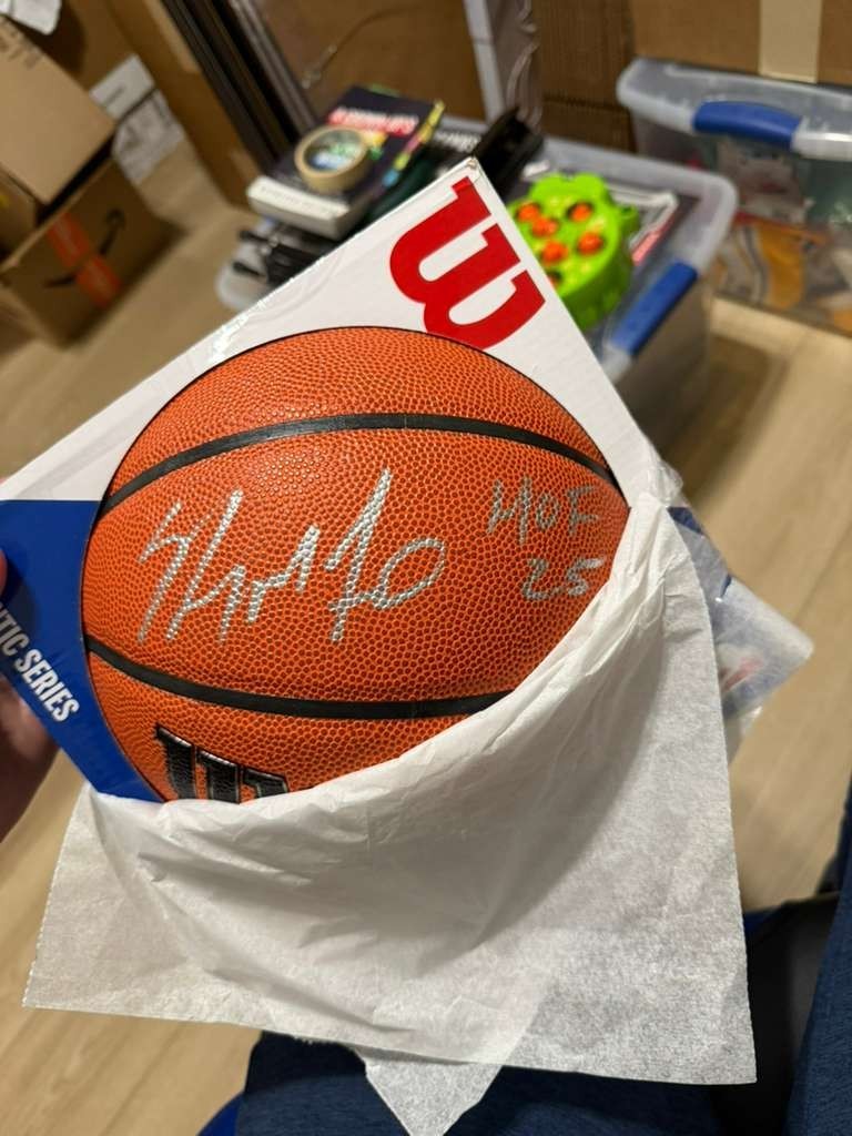 Carmelo Anthony Autographed Signed Denver Nuggets Nuggets Wilson Authentic Series Basketball w/HOF 25 Insc 