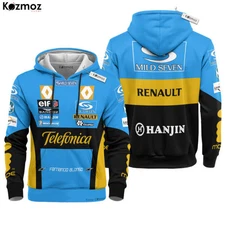 Fernando Alonso Hoodie 2005 Renault F1 Racing Uniform Alpinestars Reprint