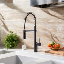 Pull-Out Kitchen Tap, Galvanised Kitchen Mixer Tap High arc, Swivelling 360°