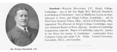 Walter Durnford of Kings College, Cambridge - Antiker Druck 1912
