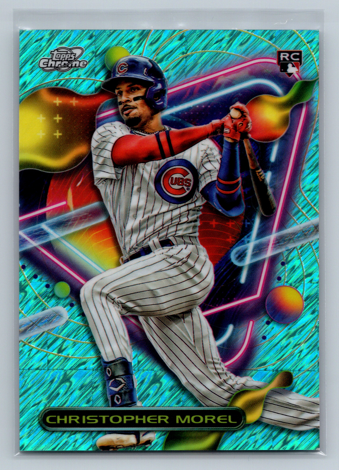 CHRISTOPHER MOREL RC - 2023 Topps Chrome Cosmic Aqua Shimmer #/199 Cubs