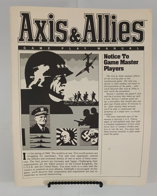 AXIS & ALLIES Game Play Manual - Vintage MB Milton Bradley - 1984 44523-X1