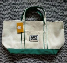 Tully'S Coffee Tote Bag Ivory Green Japan Limited Coffee Shop JAPAN