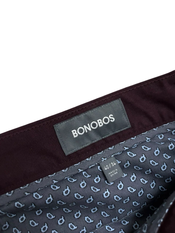 Pantalones chinos Bonobos para hombre talla 40x32 púrpura granate calce moderno atlético Foto 3 de 4