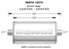 Magnaflow Universal Performance Exhaust Muffler 12576 Straight Through 5x11 Oval