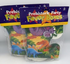 2 Packs Dinosaur Prehistoric Party Favor Boxes 16 Pcs Birthday Supply 4.25  x2.5