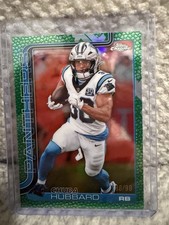 2025 Topps Chrome Green Leather /99 Chuba Hubbard Carolina Panthers NFL