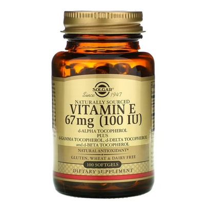 Vitamin E 100 Softgels 67 Mg by Solgar 100 IU FACTORY SEALED exp 05/2028