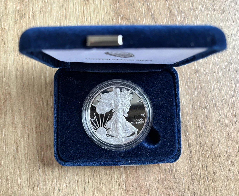 2013-W Silver American Eagle, 1 oz. Proof/PP, in Box & COA - Jahrgang 2013 - Bild 1 von 4