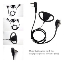 Universal 2 Pin D Type Earpiece Clamp On Radio Headset for Cautious Communicate