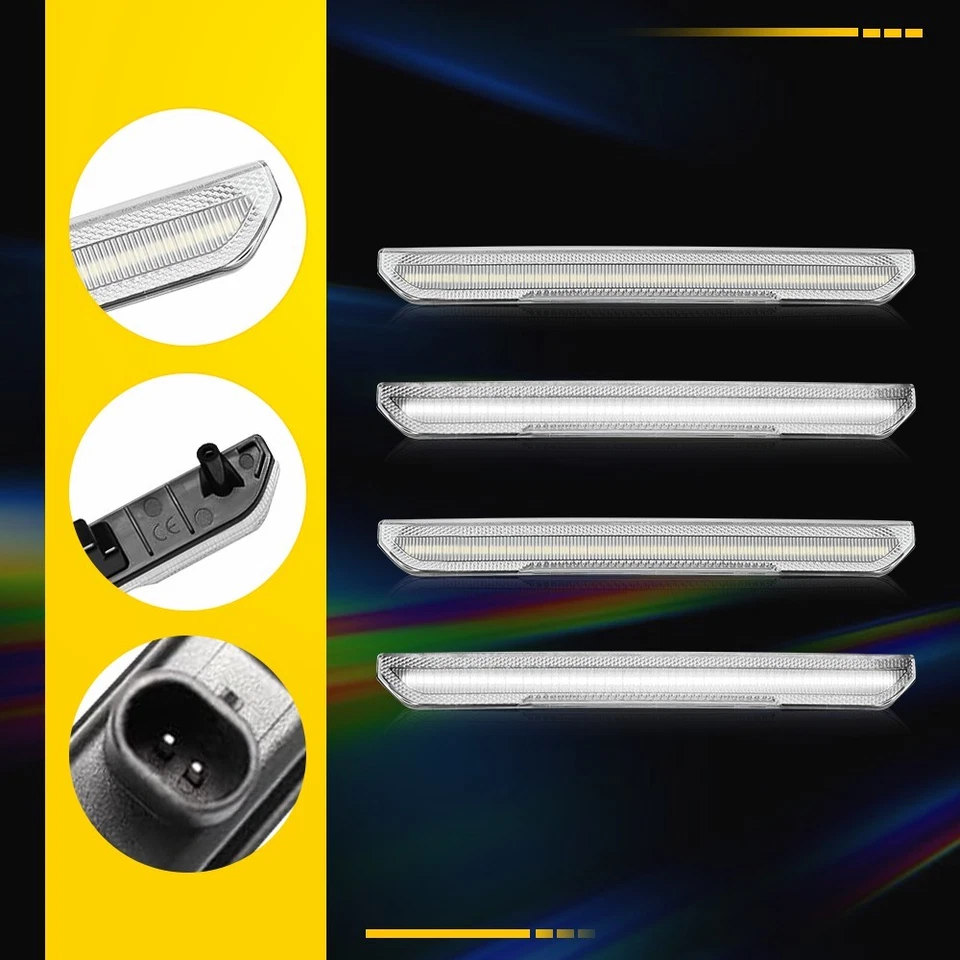 Светодиодные боковые фары на крыло колеса прозрачные белые для 2020–23 GMC Sierra 2500HD 3500HD - Изображение 2 из 4