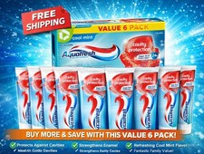 Pack Of 6 AquaFresh Cool Mint Fluoride Toothpaste Cavity Protection 5.6 Oz Each 0.62 per gallon