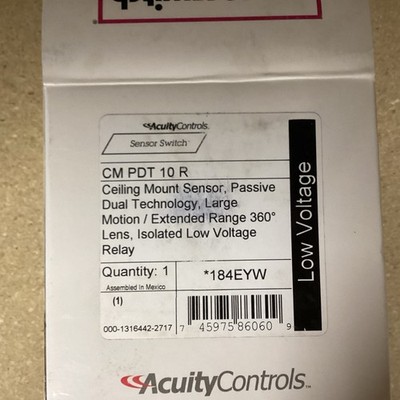 ACUITY CONTROLS CM PDT 10 R 184EYW