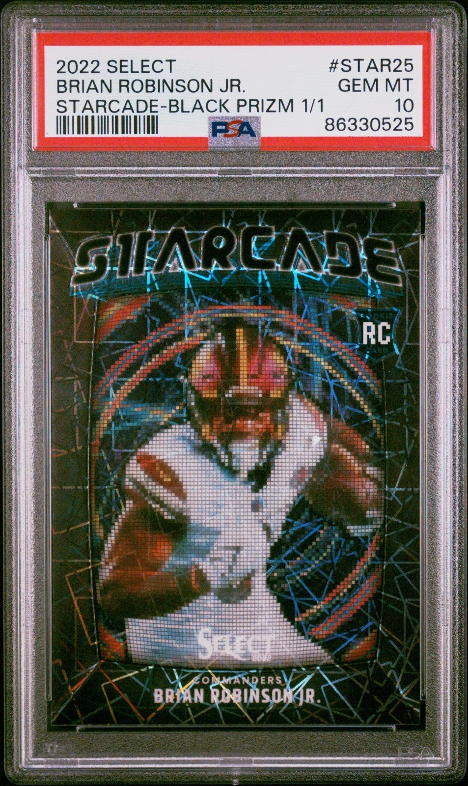 Brian Robinson Jr. Panini Select Starcade #STAR25 Black Prizm 1/1