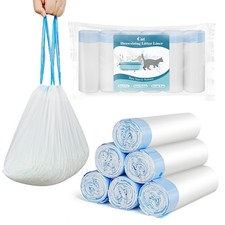 PETDREAM 120 Count Cat Litter Box Liners for Drawstring Closure, Heavy Duty L...