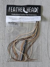 Feather Hair Extensions Kit 21pcs Real Natural Feathers 7-12  w/ Beads DIY Set