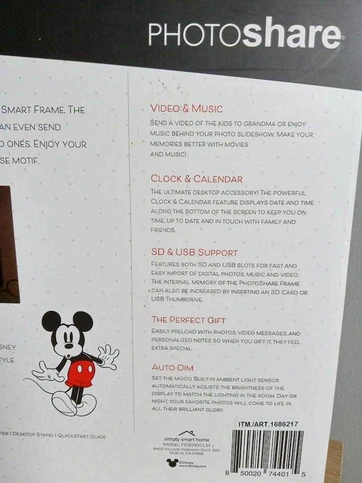 Disney Classic Mickey Mouse Photoshare 10.1 WiFi Digital Photo Frame Send Photo - Image 4 of 4