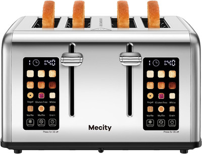 4 Slice Toaster with Touch Screen Control, 4 Wide Slots, Stainless Steel Smart B