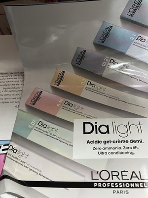 L'Oreal Dia Light Acidic Demi Permanent Gel-Creme Cream Hair Color chart