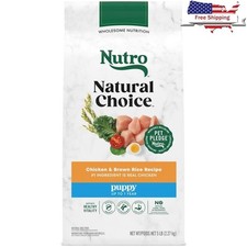 Puppy Dry Dog Food Chicken Brown Rice Non-GMO Kibble 5lbs Healthy Growth New 4.89 per pound