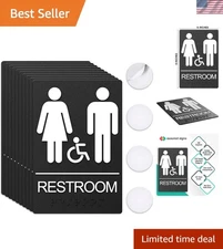 Universal Men and Women Bathroom Signs - 10 Pack