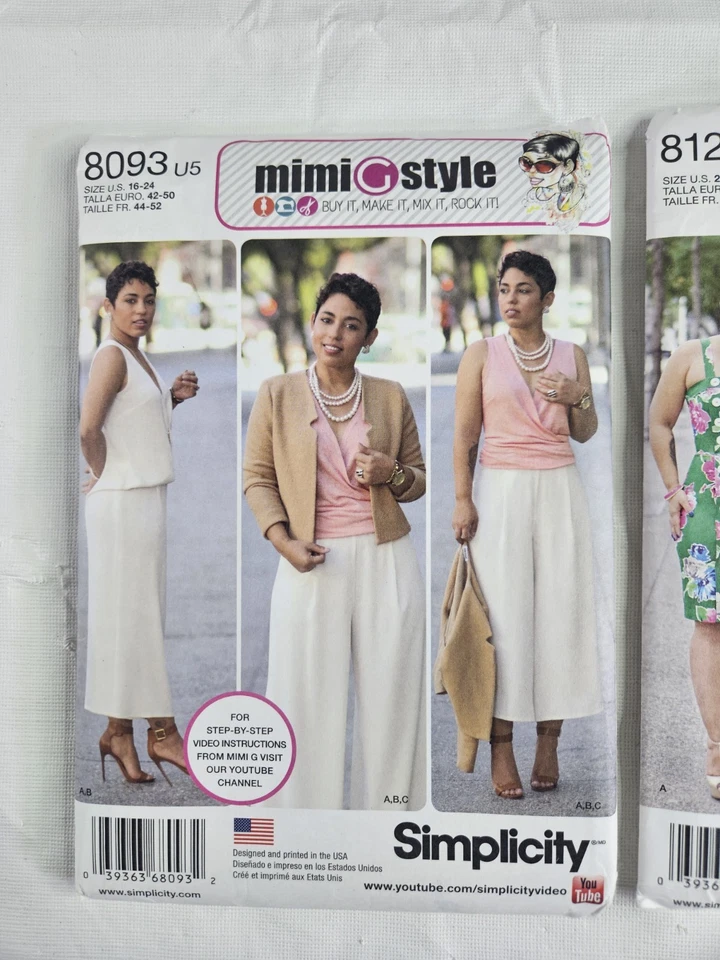 Mimi G Style Patterns Lot 2 Pant Shirt Jacket Dress Uncut New 16-24 20W-28W - Image 2 of 4