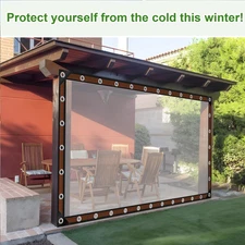 Waterproof Clear Tarp 6.6X9.8Ft Clear Plastic Tarp with Grommets Vinyl Tarpaulin