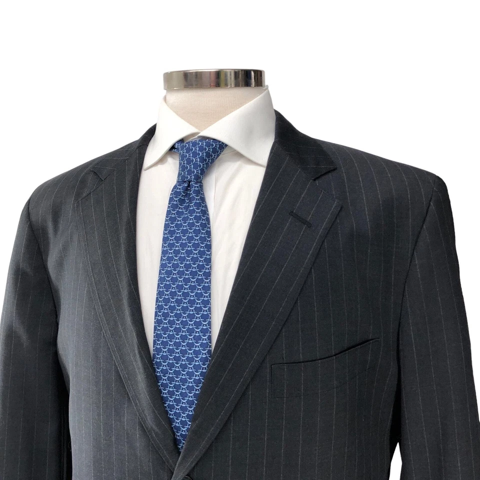 Traje Southwick Para Hombres Talla 44XL Extra Largo 2 Piezas Rayas 3 Botones Hecho en EE. UU. Foto 3 de 4