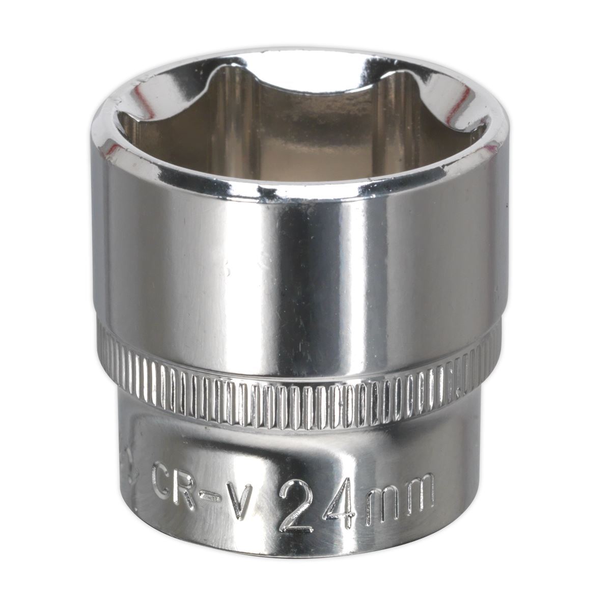 Sealey WallDrive Socket 24mm 3/8""Sq Drive Fully Polished SP3824