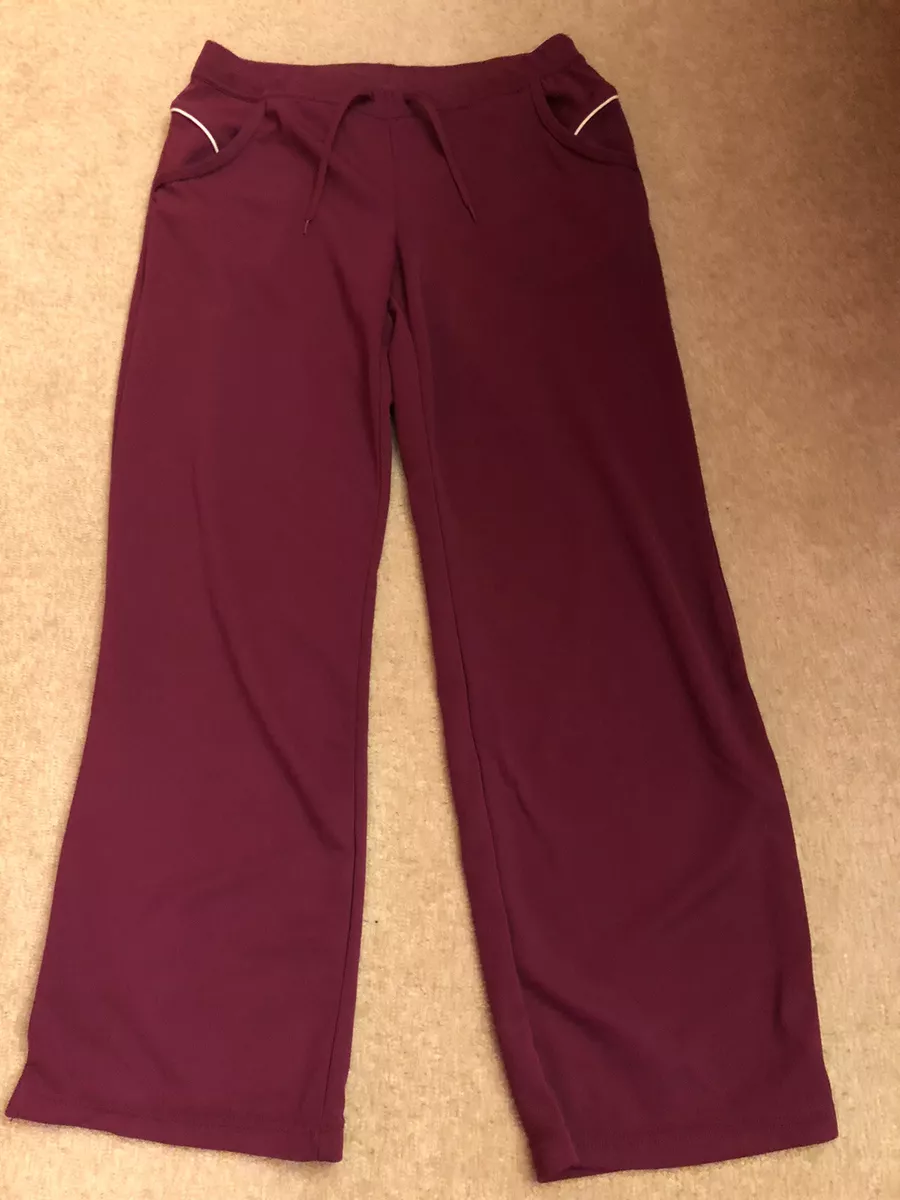 Danskin Now Women's Athletic Pants Size M (8/10) Burgundy Front Pockets